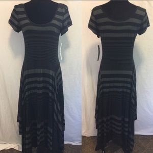 Signature by robbie bee striped high low dress